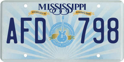 MS license plate AFD798