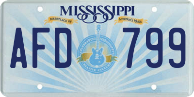 MS license plate AFD799