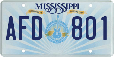 MS license plate AFD801