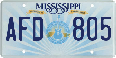 MS license plate AFD805