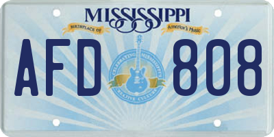 MS license plate AFD808