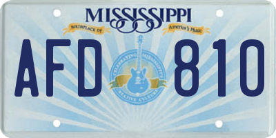 MS license plate AFD810