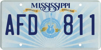 MS license plate AFD811