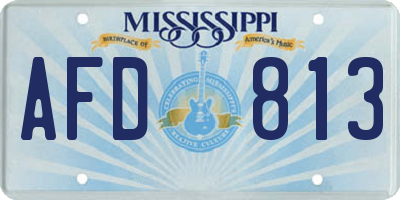 MS license plate AFD813