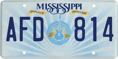 MS license plate AFD814