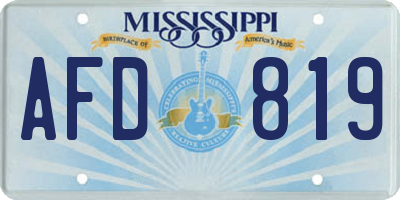MS license plate AFD819