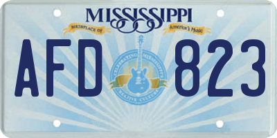 MS license plate AFD823