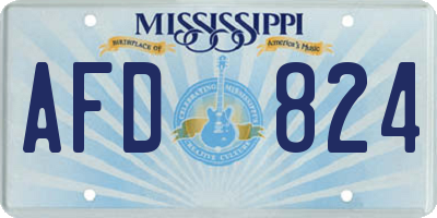 MS license plate AFD824