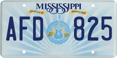 MS license plate AFD825