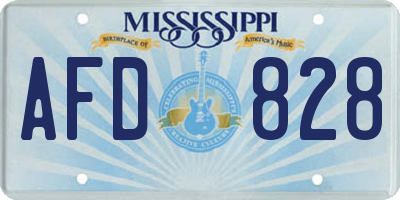 MS license plate AFD828