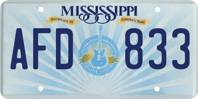MS license plate AFD833