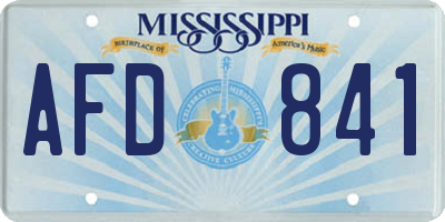 MS license plate AFD841