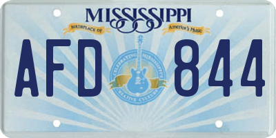 MS license plate AFD844
