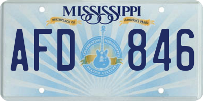 MS license plate AFD846