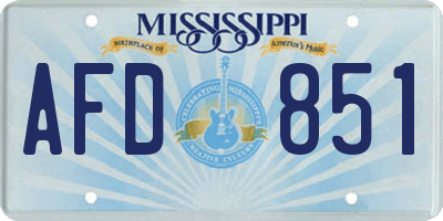 MS license plate AFD851