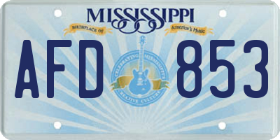 MS license plate AFD853
