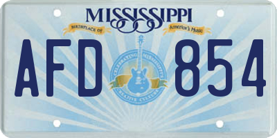 MS license plate AFD854
