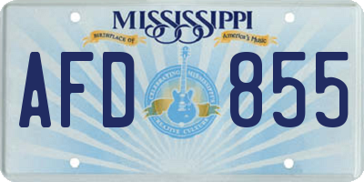 MS license plate AFD855