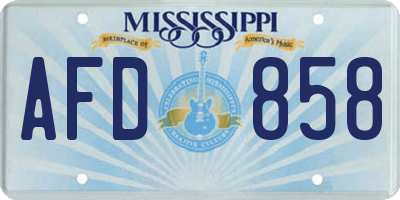 MS license plate AFD858