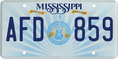 MS license plate AFD859