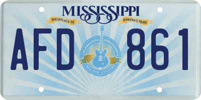 MS license plate AFD861