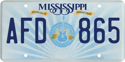 MS license plate AFD865