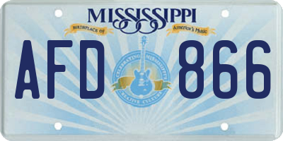 MS license plate AFD866