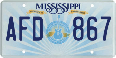 MS license plate AFD867