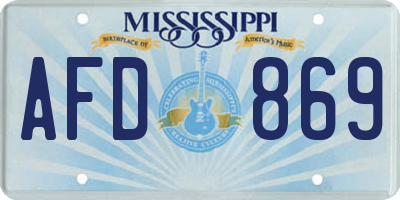 MS license plate AFD869