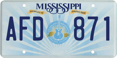 MS license plate AFD871