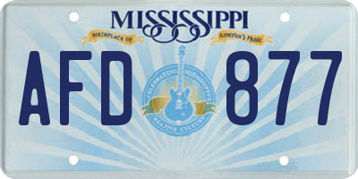 MS license plate AFD877