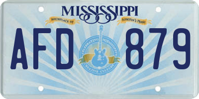 MS license plate AFD879