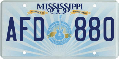 MS license plate AFD880