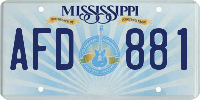 MS license plate AFD881