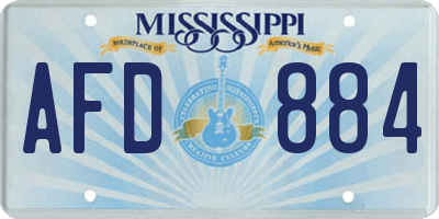 MS license plate AFD884