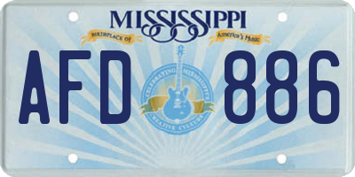 MS license plate AFD886
