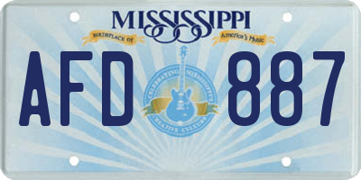 MS license plate AFD887