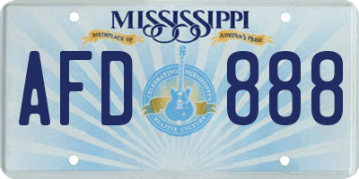 MS license plate AFD888