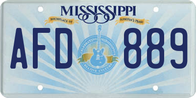 MS license plate AFD889