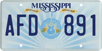 MS license plate AFD891