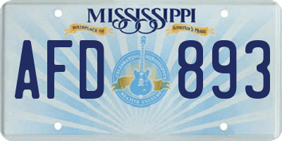 MS license plate AFD893
