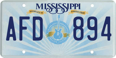 MS license plate AFD894