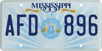 MS license plate AFD896