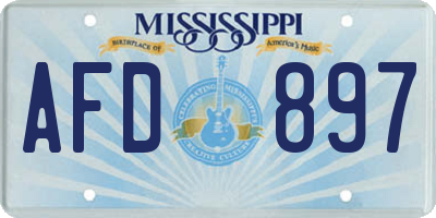 MS license plate AFD897