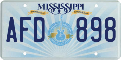 MS license plate AFD898