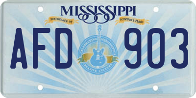 MS license plate AFD903