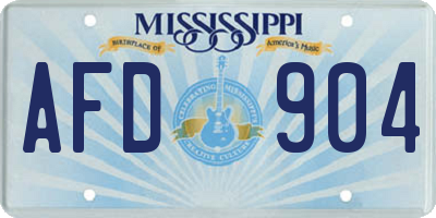 MS license plate AFD904
