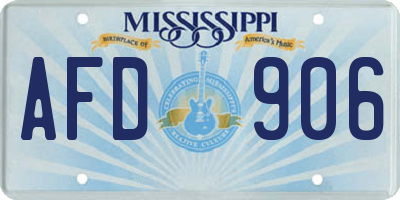 MS license plate AFD906