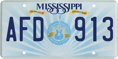 MS license plate AFD913