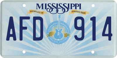 MS license plate AFD914